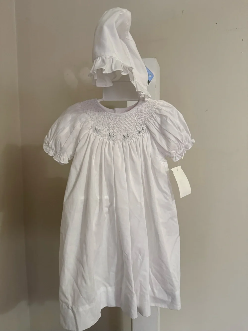 NWT Petit Ami Hand Embroidered Smocked Dress & Bonnet
